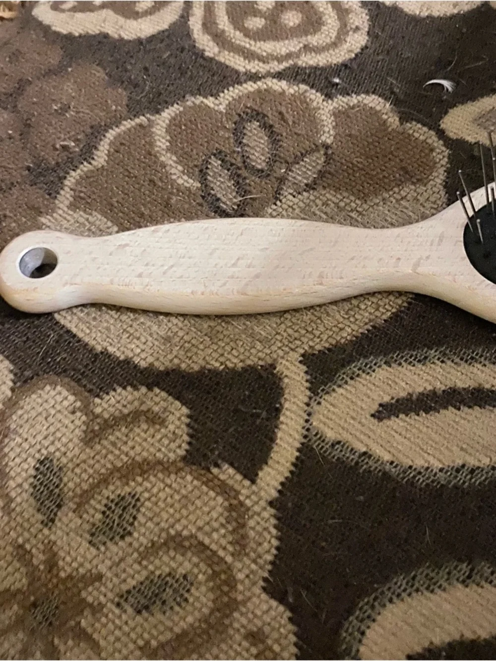#1 ALL SYSTEMS Vintage 9.25” Beechwood Dog Cat Pin Brush Firm rough double coats